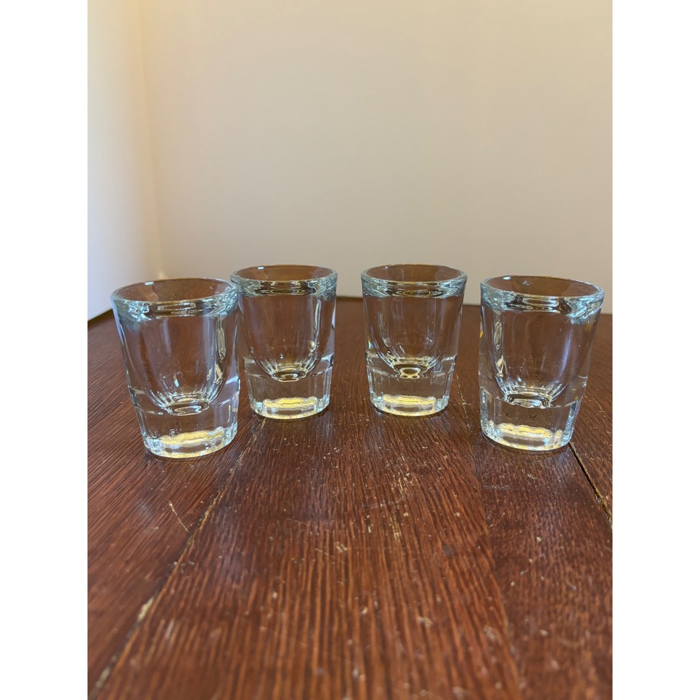 Libbey Heavy Base Fluted Shot Glasses Clear Glass Set of 4 2oz